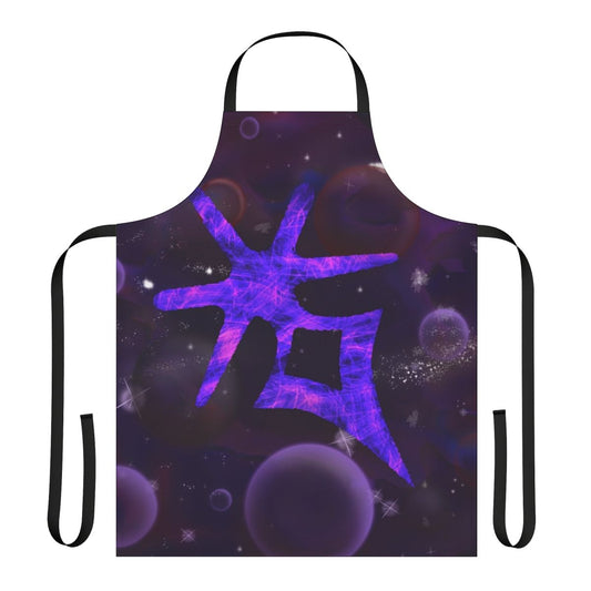 A dark knight-themed apron with a galaxy-inspired design, perfect for FFXIV fans