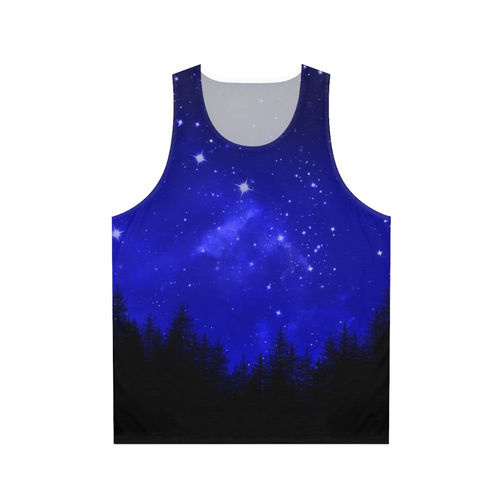 Unisex tank top with a galaxy night sky design