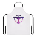 Galaxy print apron with music icon and EDM logo design
