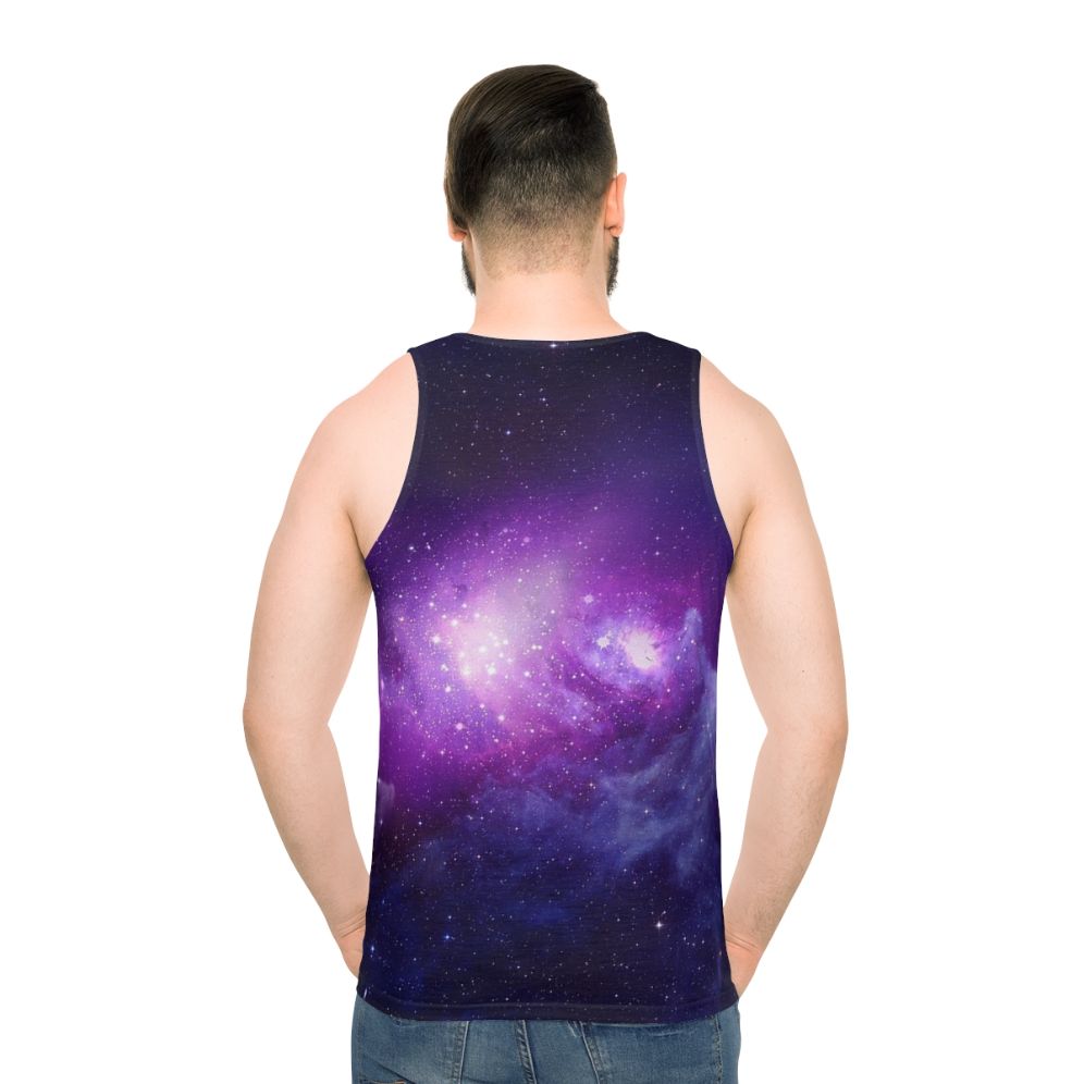 Vibrant galaxy unisex tank top with starry night design