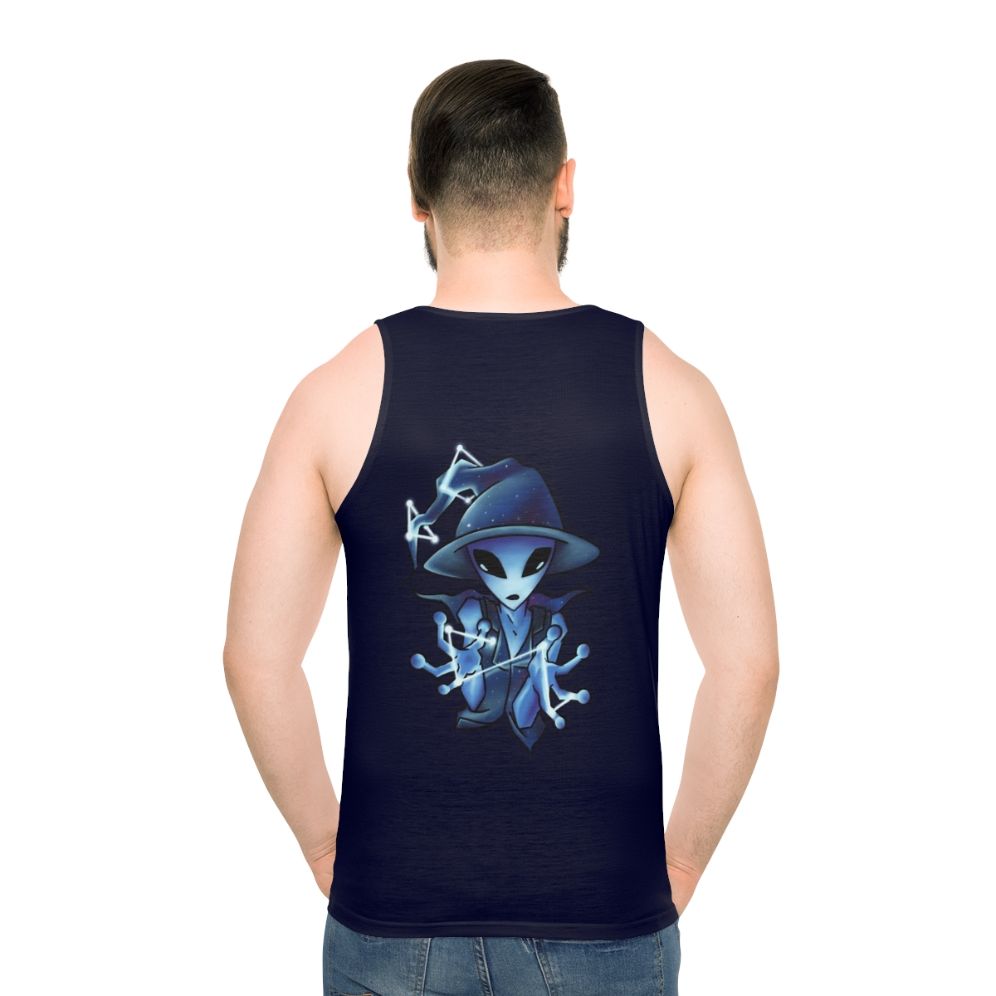 Unisex galaxy witch alien tank top with cosmic space and constellation design