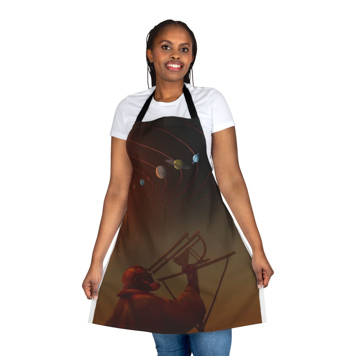 Apron featuring an image of Galileo Galilei and text "The 50 Greats"