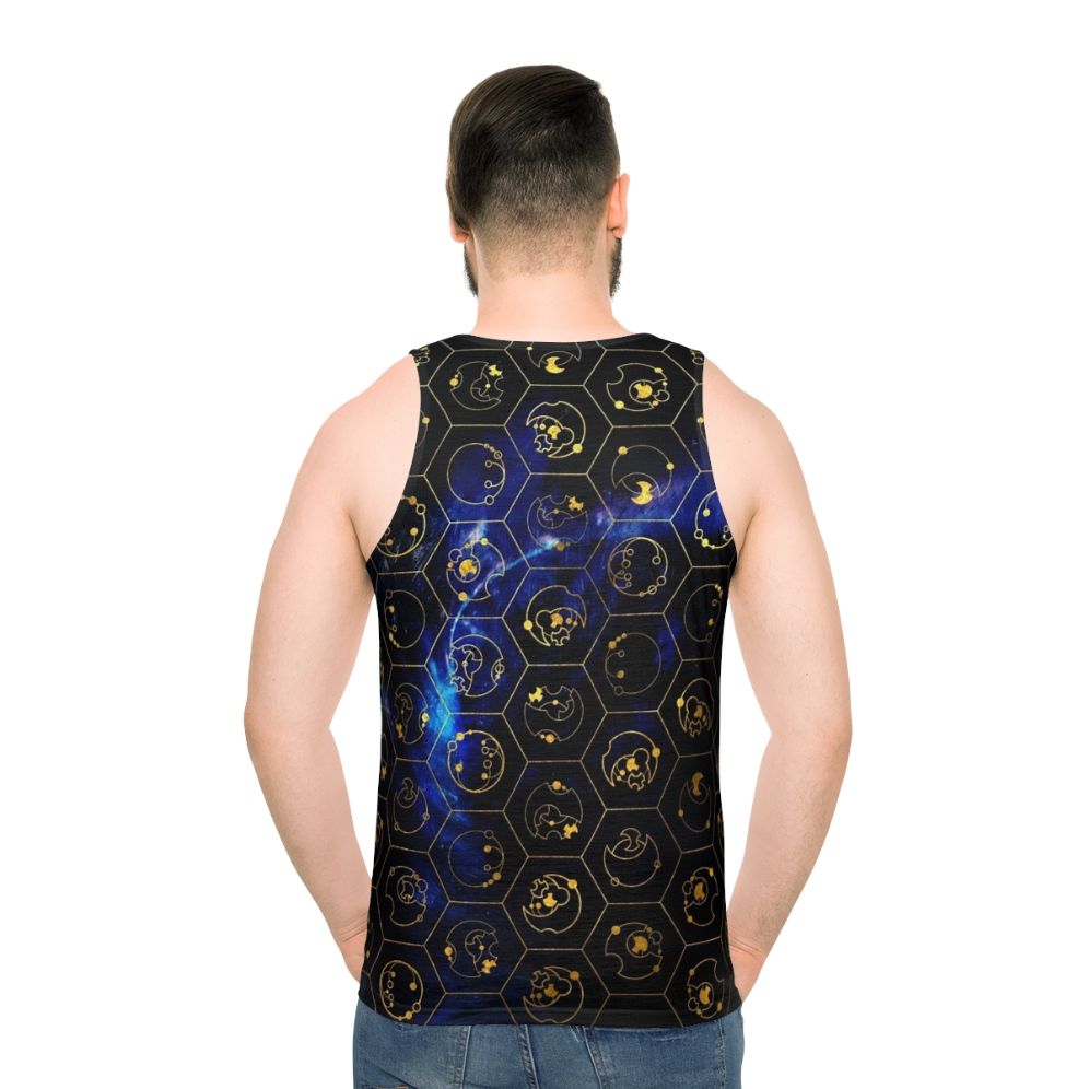 Gallifreyan Time Lord Alphabet Unisex Blue Tank Top