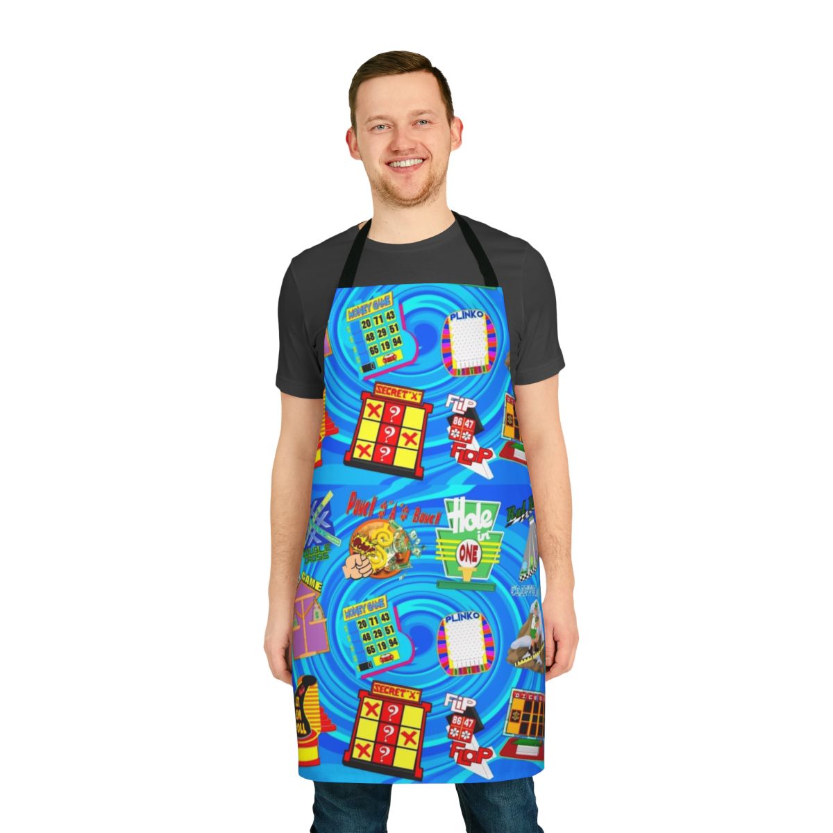 Game show contestant inspired apron with "The Price Is Right" design