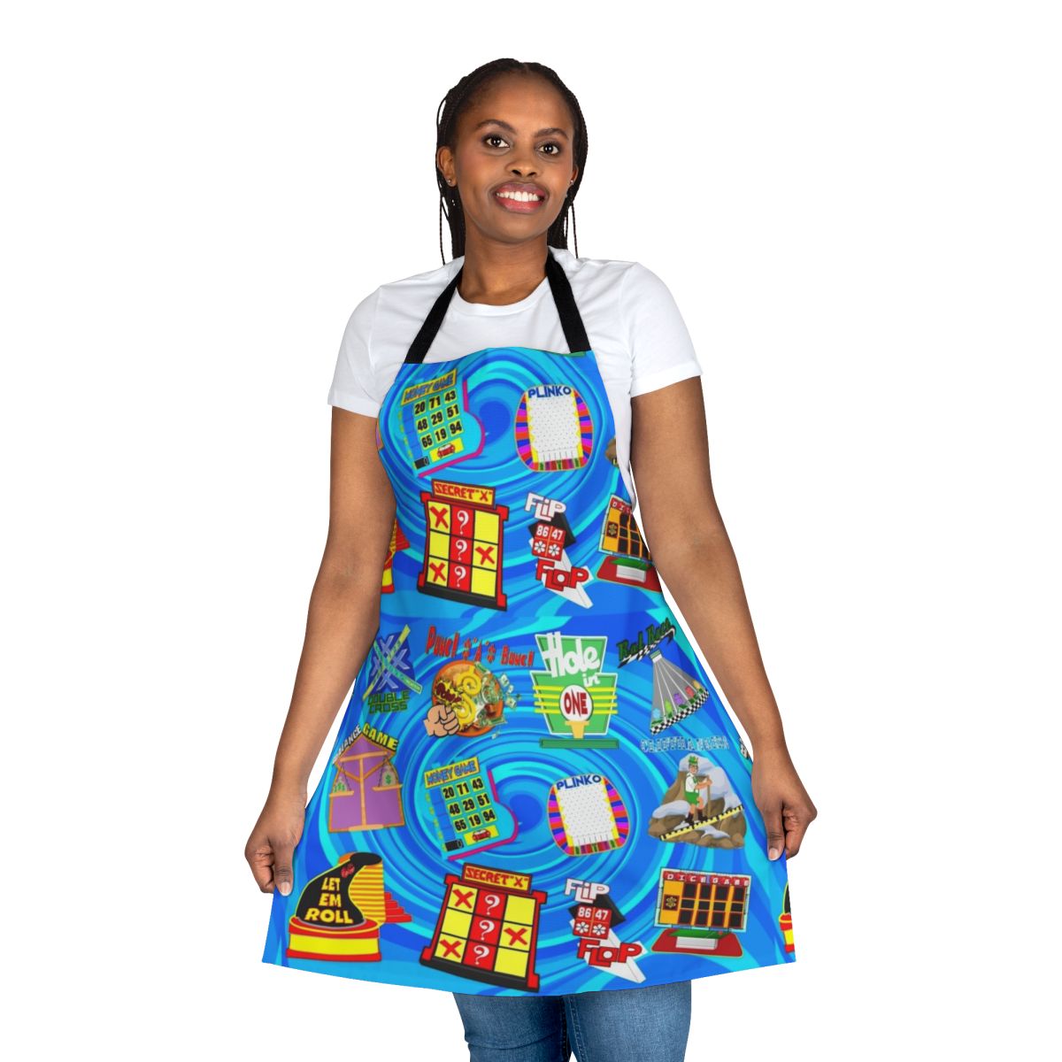 Game show contestant inspired apron with "The Price Is Right" design