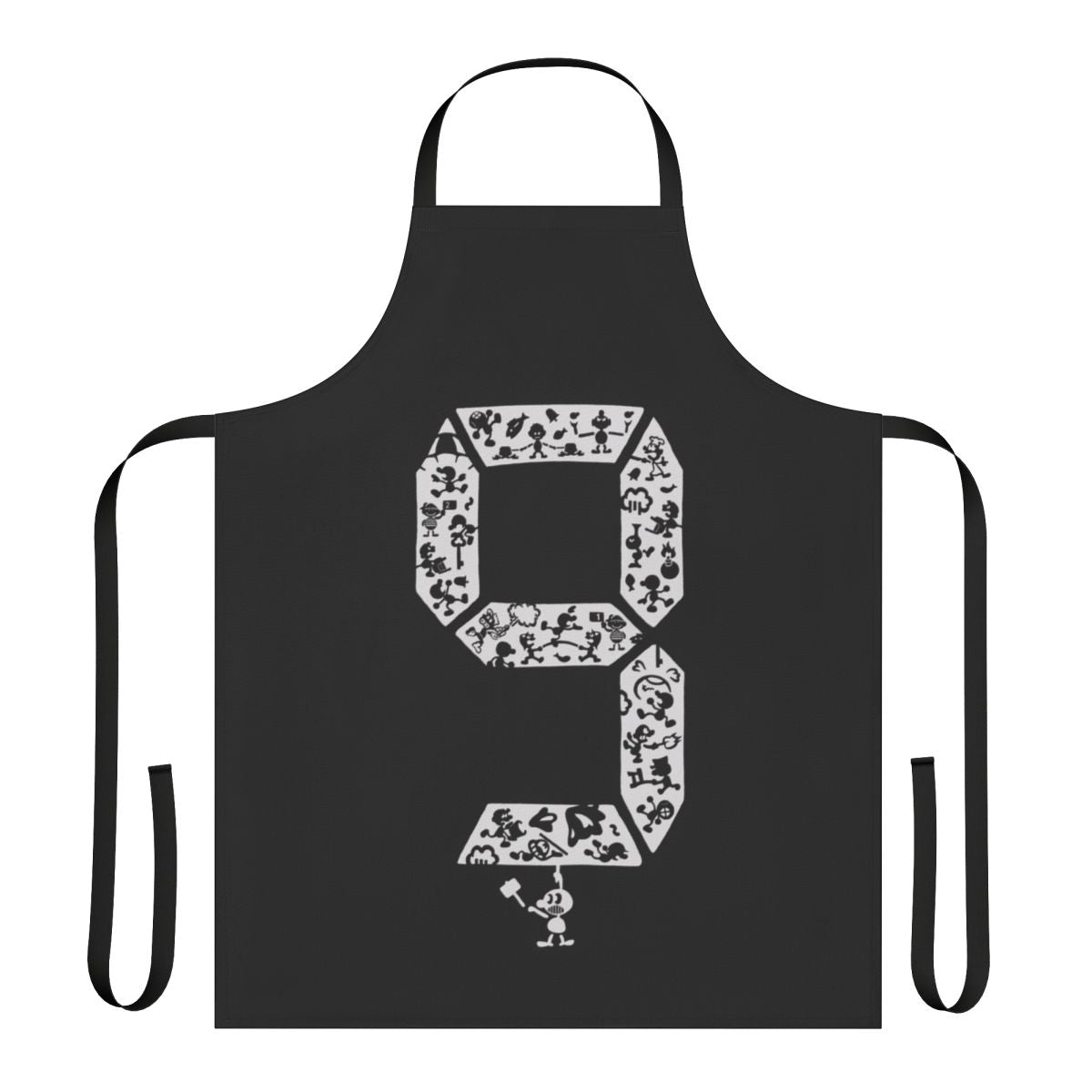 A high-quality apron featuring the iconic 9 Hammer from the Super Smash Bros. series