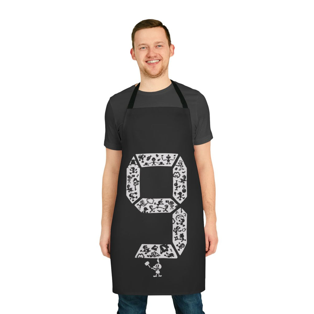 A high-quality apron featuring the iconic 9 Hammer from the Super Smash Bros. series