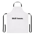 Photo of a novelty apron with the text "Skill Issue" printed on it, ideal for gaming enthusiasts.