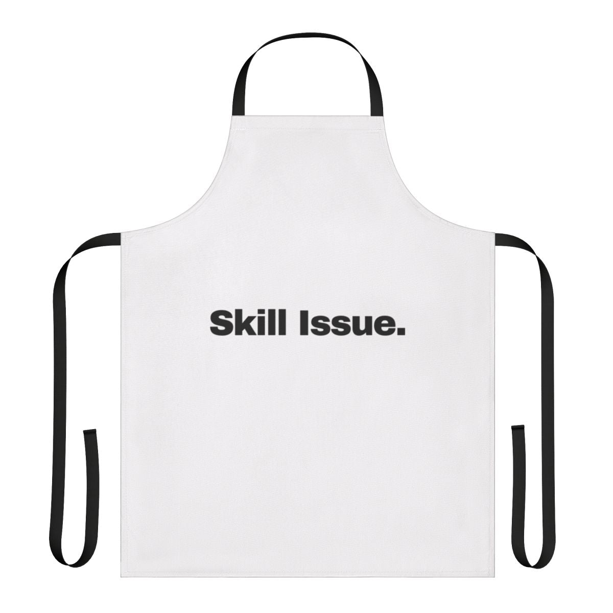 Photo of a novelty apron with the text "Skill Issue" printed on it, ideal for gaming enthusiasts.