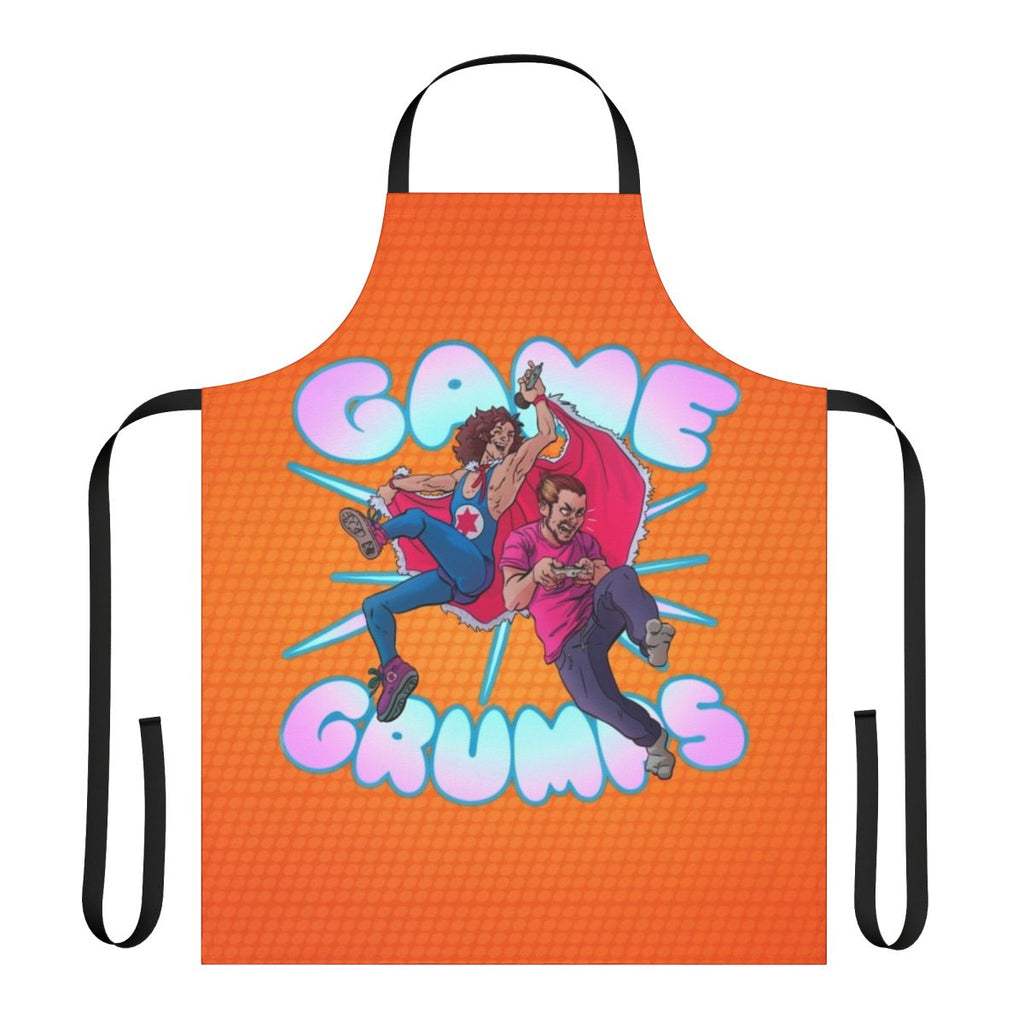 Gamer-inspired kitchen apron featuring the Game Grumps logo and characters