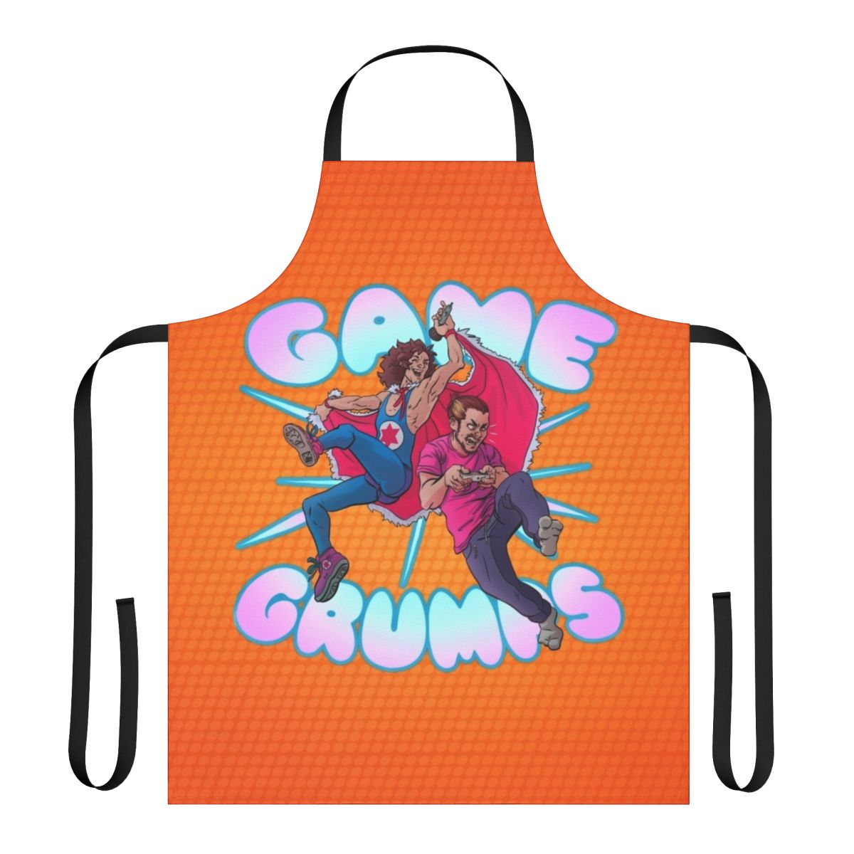Gamer-inspired kitchen apron featuring the Game Grumps logo and characters