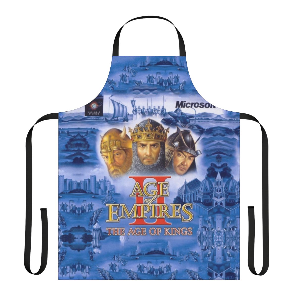 An apron featuring the Age of Empires logo and design, perfect for gamers and fans of real-time strategy games.
