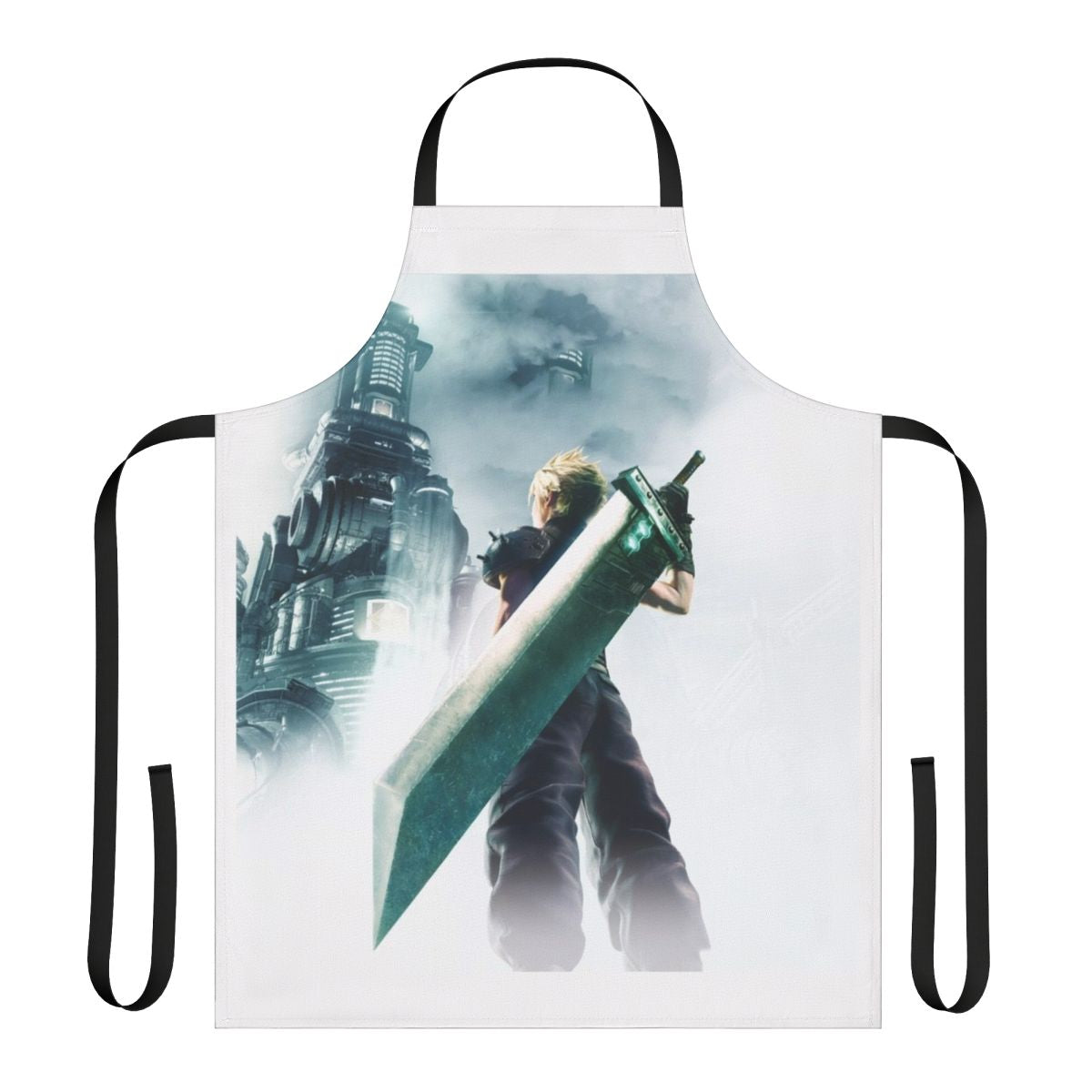 Stylish apron featuring characters and imagery from the popular Final Fantasy 7 Remake video game