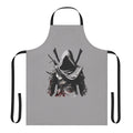 "Assassin's Creed-themed apron with game character designs"