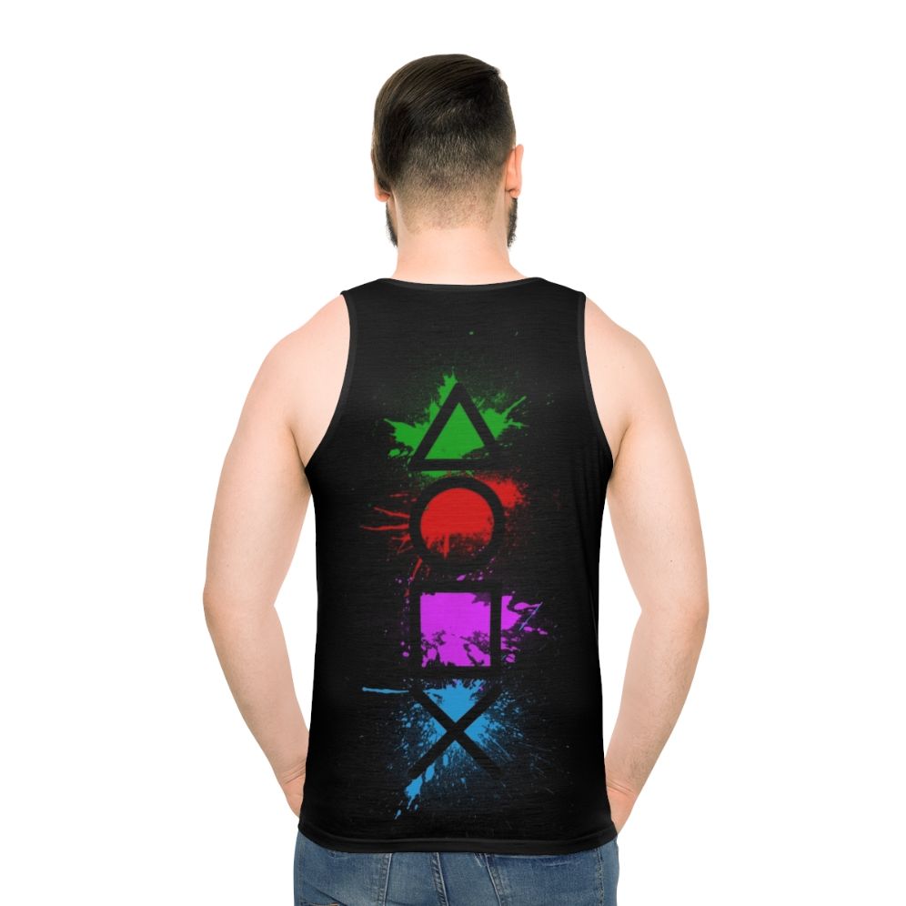 Gamer's controller buttons splatter unisex tank top