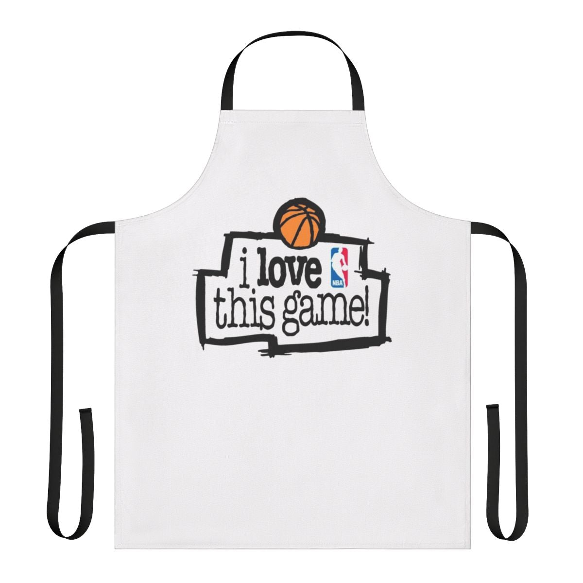 Gamer-themed kitchen apron with bold "I Love This Game" design