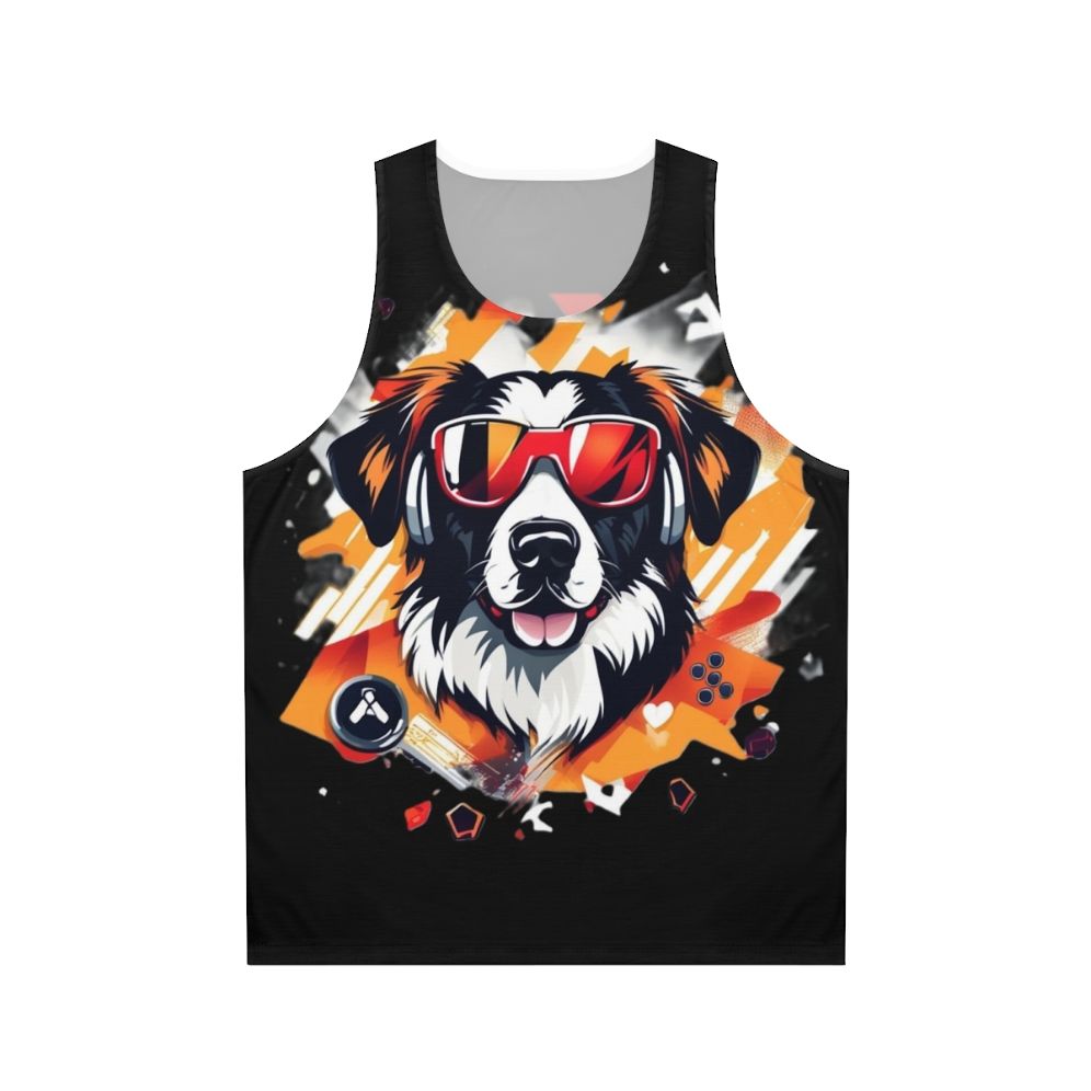 Unisex gaming dog funny animal design tank top