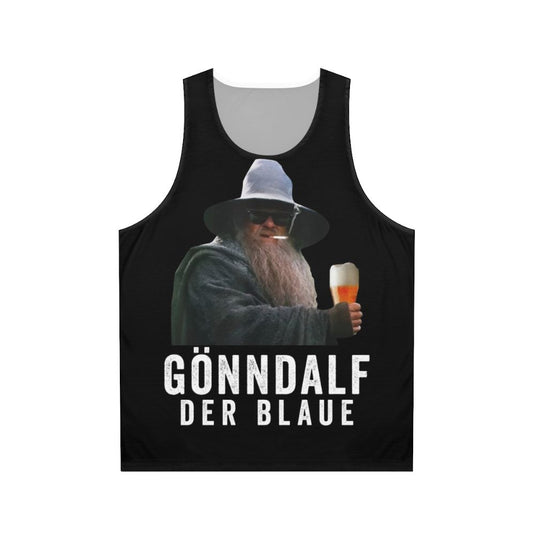 Gandalf the Blue beer drinking unisex tank top