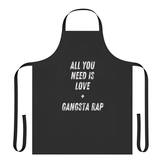 Gangsta Rap & Music Lover's Apron with Beatle's Quote "All You Need Is Love"