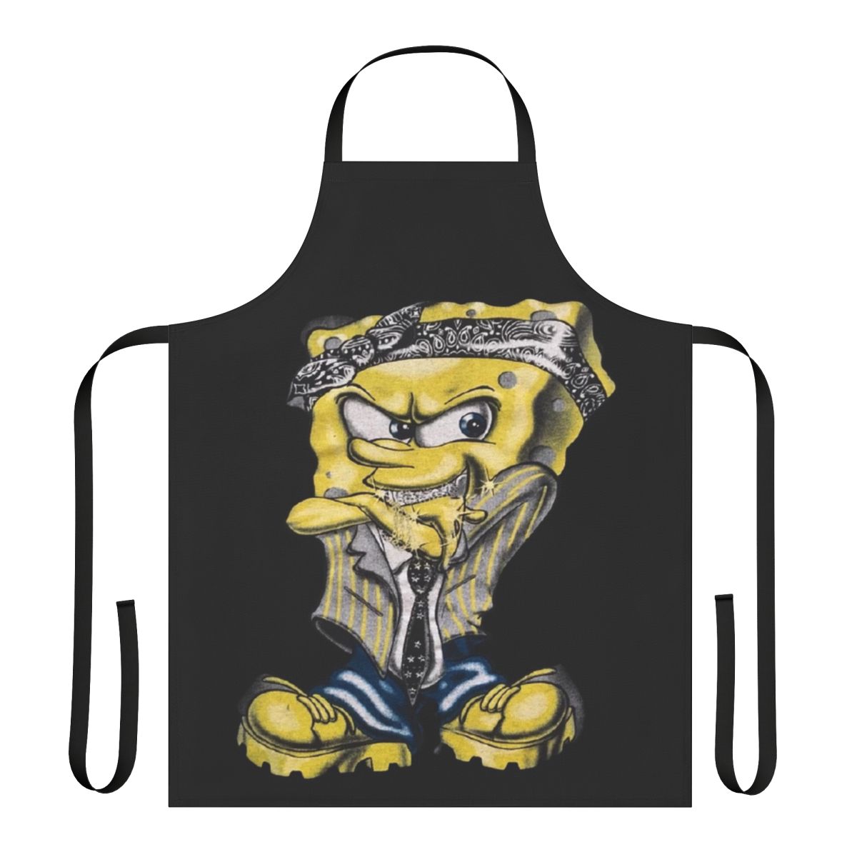 Gangster SpongeBob-inspired apron with vibrant cartoon design