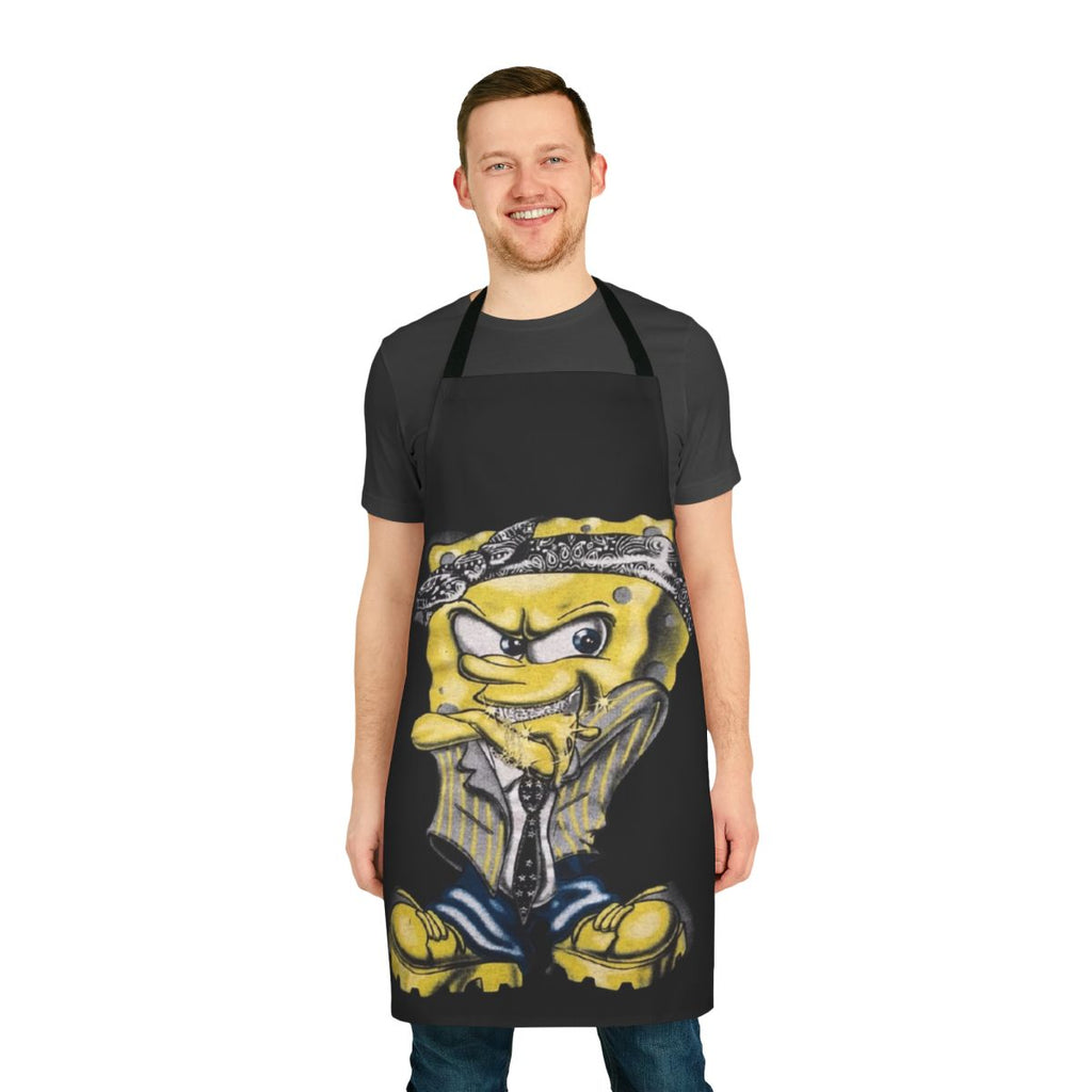 Gangster SpongeBob-inspired apron with vibrant cartoon design