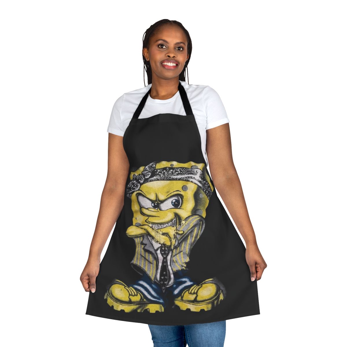 Gangster SpongeBob-inspired apron with vibrant cartoon design