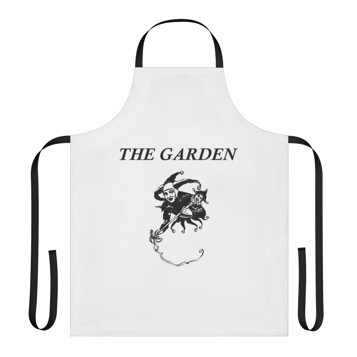 Garden-themed apron with band logo design, perfect for outdoor cooking and gardening