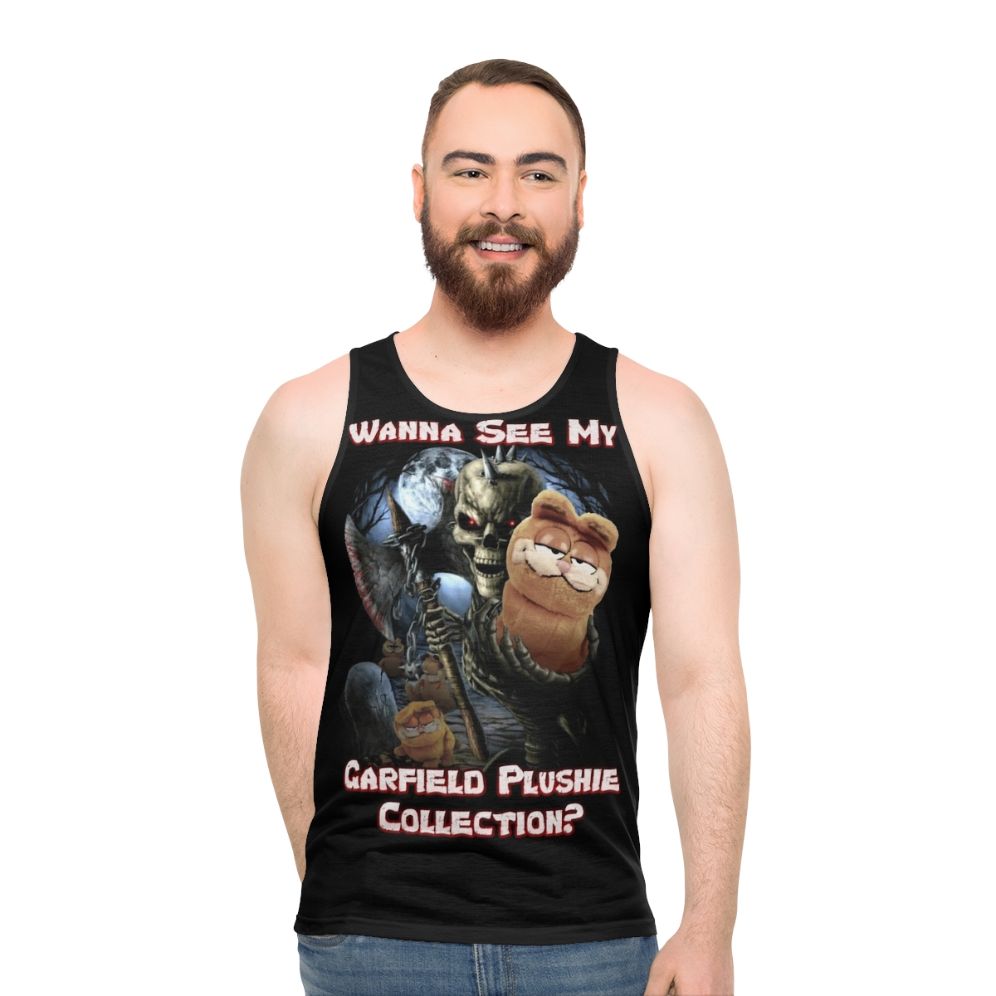 Quirky Garfield graphic unisex tank top