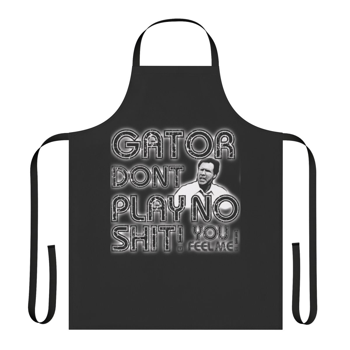 Gator Don't Play inspired funny kitchen apron with pop art design