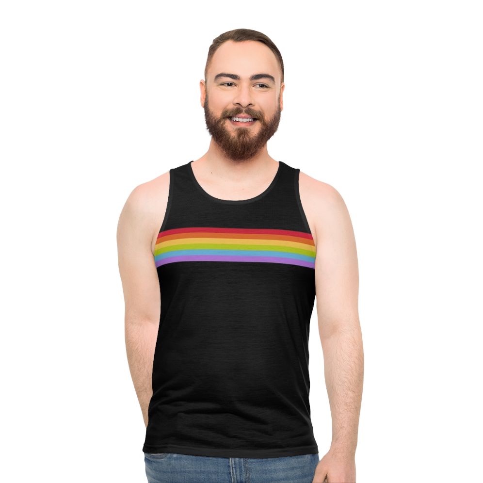 Unisex gay pride stripe rainbow tank top
