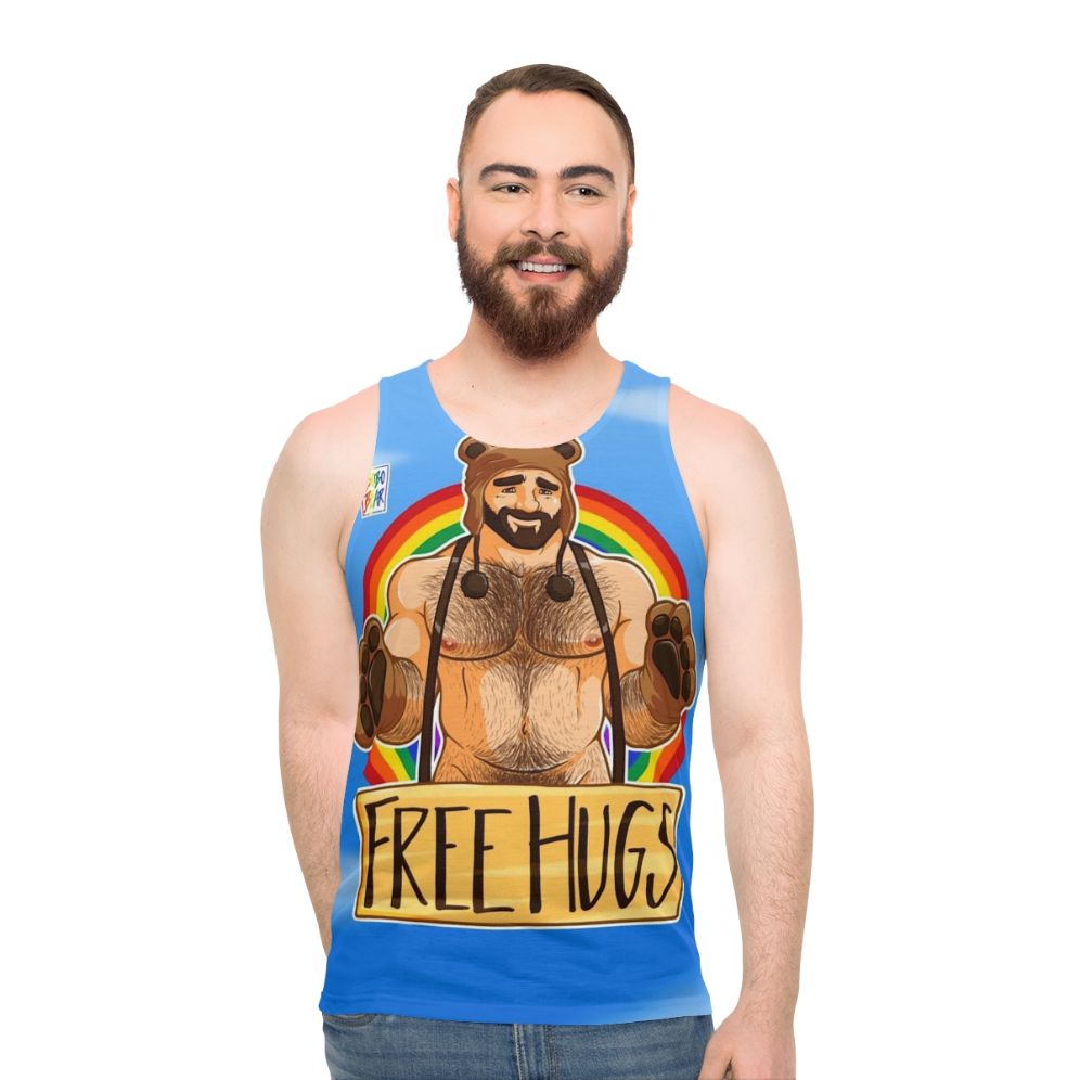 Gay Pride Unisex Tank Top with Bear Graphic