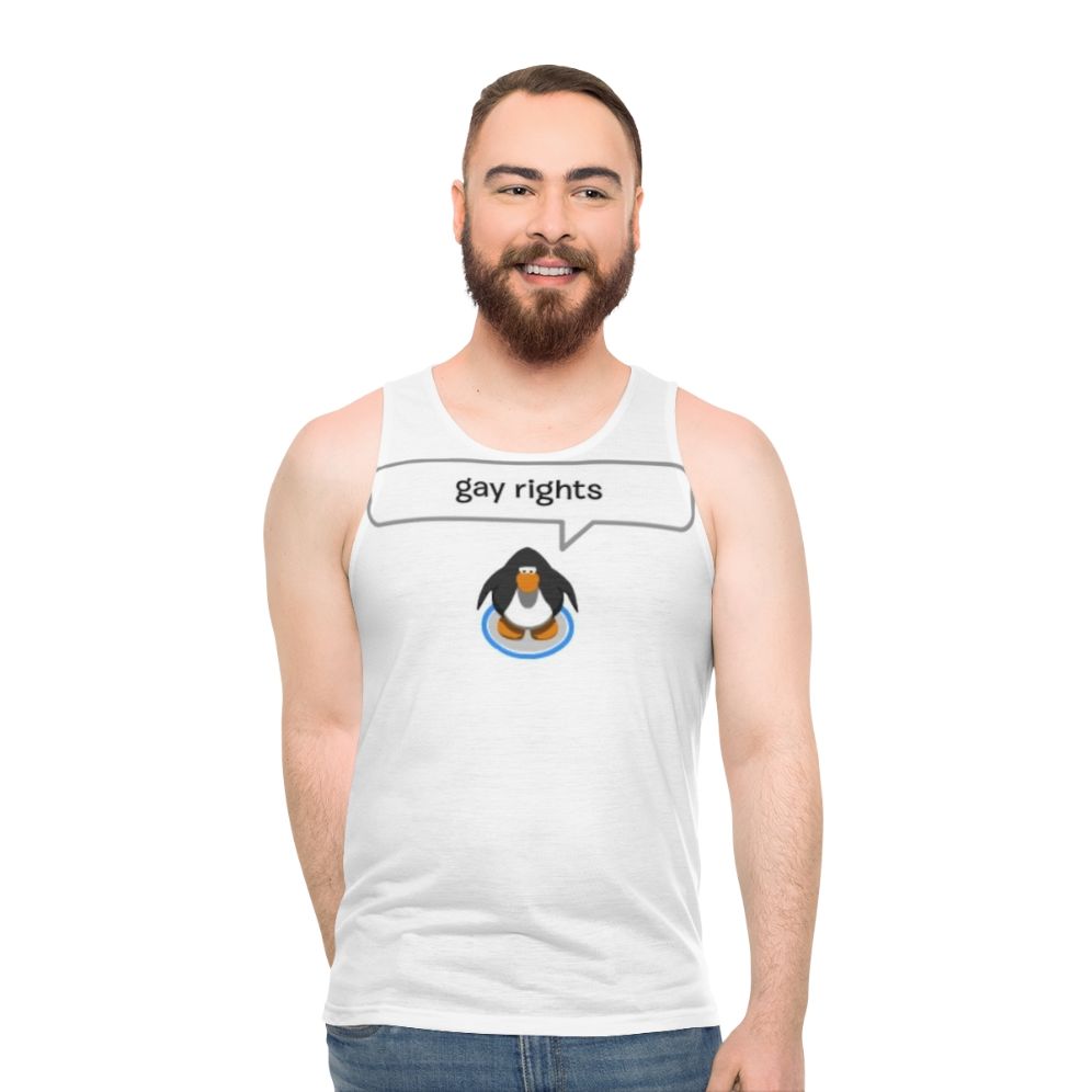 Gay rights penguin design unisex tank top