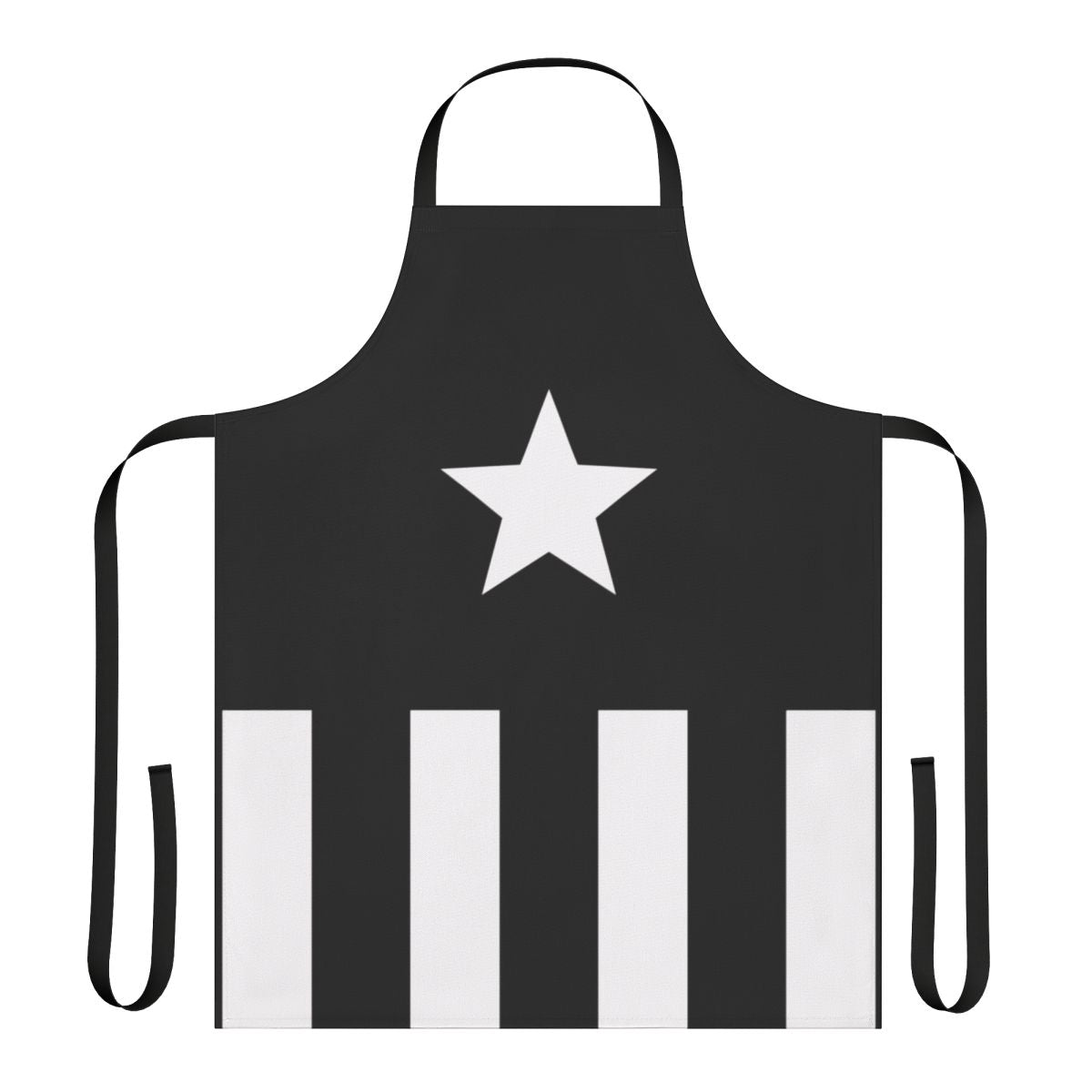 Geeky black apron featuring comic book and superhero design