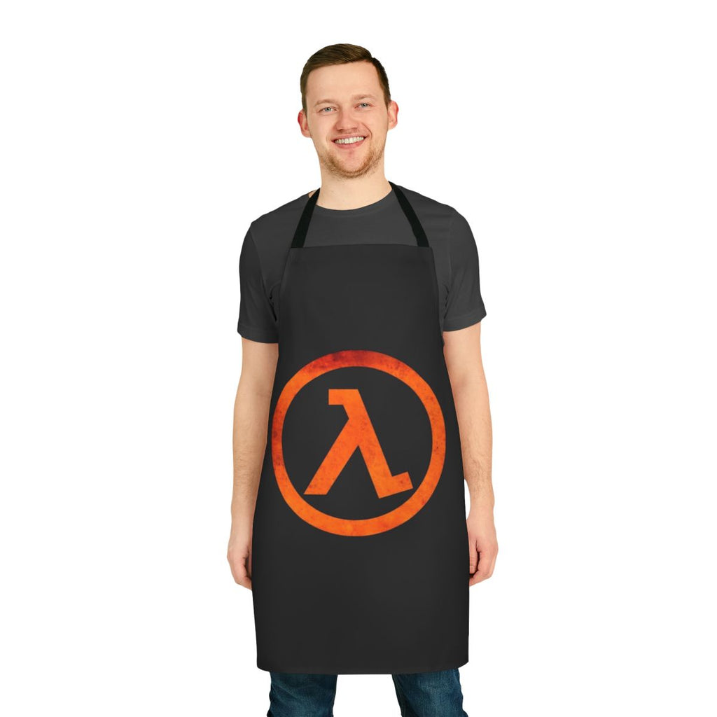 Geeky retro video game inspired apron with Rust logo design