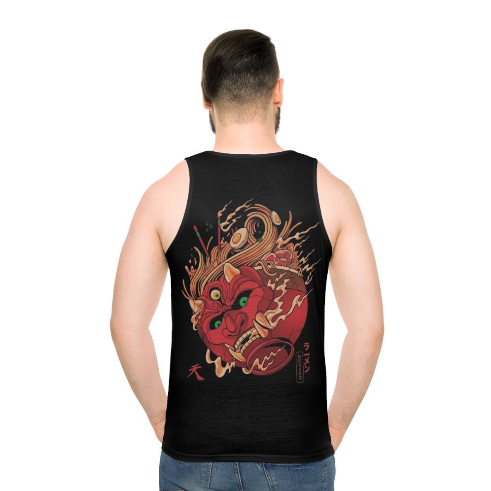 Gekido Ramen Unisex Tank Top featuring Japanese cultural elements and gaming influences