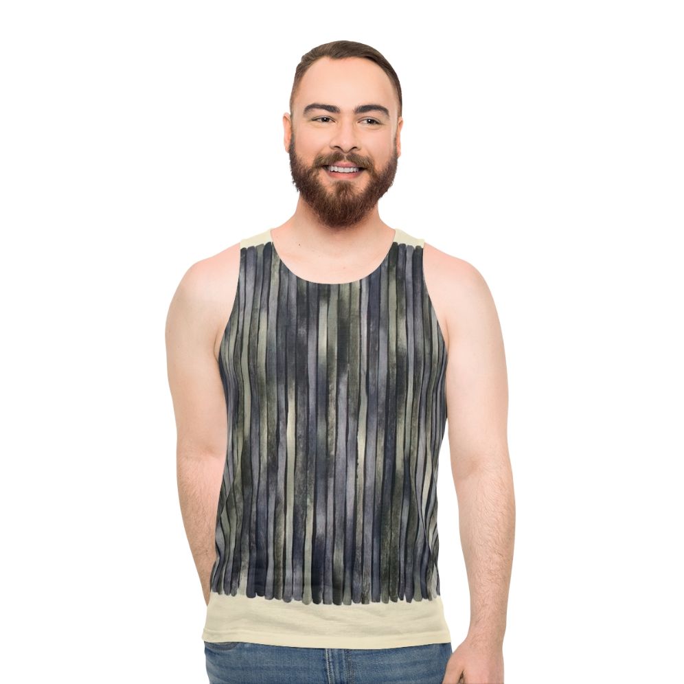 Gene Davis inspired abstract art unisex tank top