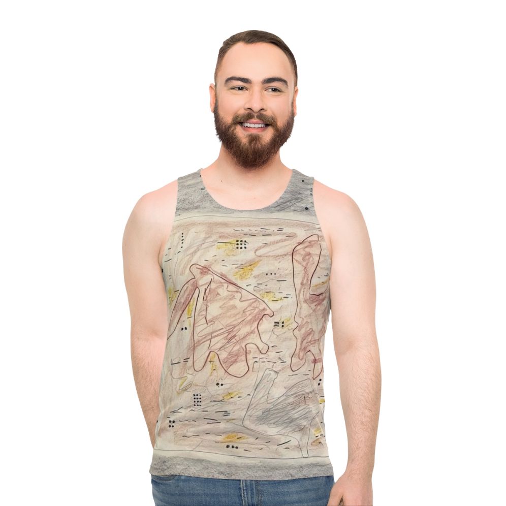Unisex tank top with abstract art design by Gene Davis