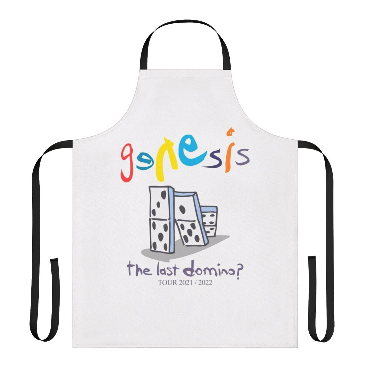Genesis-themed apron with The Last Domino 2022 tour design