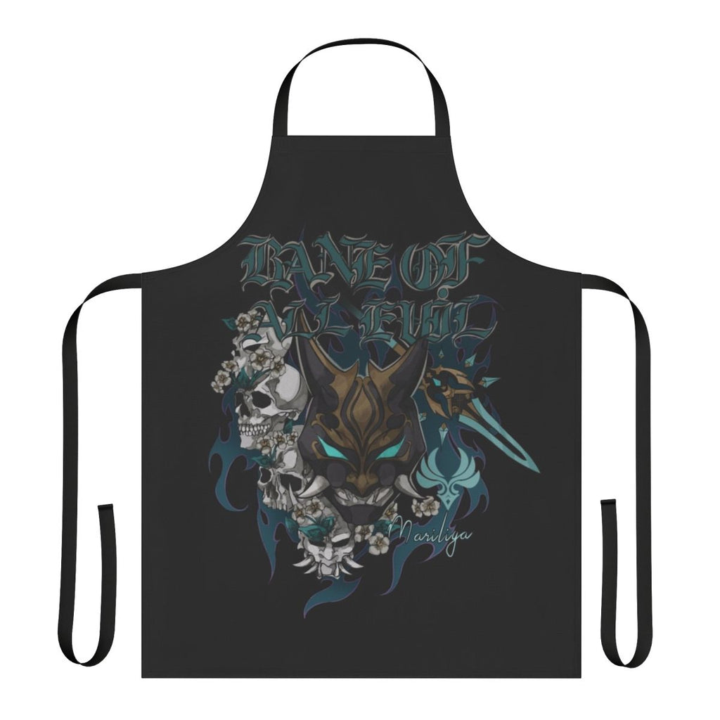Genshin Impact inspired apron with a metal shirt design