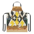 Colorful abstract apron featuring geometric patterns and numerical symbolism, inspired by the artwork of Alfred Jensen.