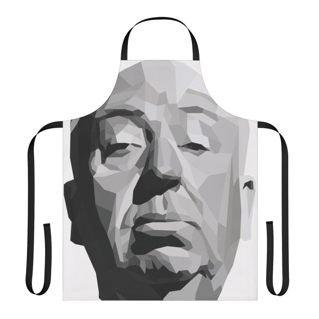 Geometric apron featuring a minimalist design inspired by the films of Alfred Hitchcock