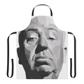 Geometric apron featuring a minimalist design inspired by the films of Alfred Hitchcock