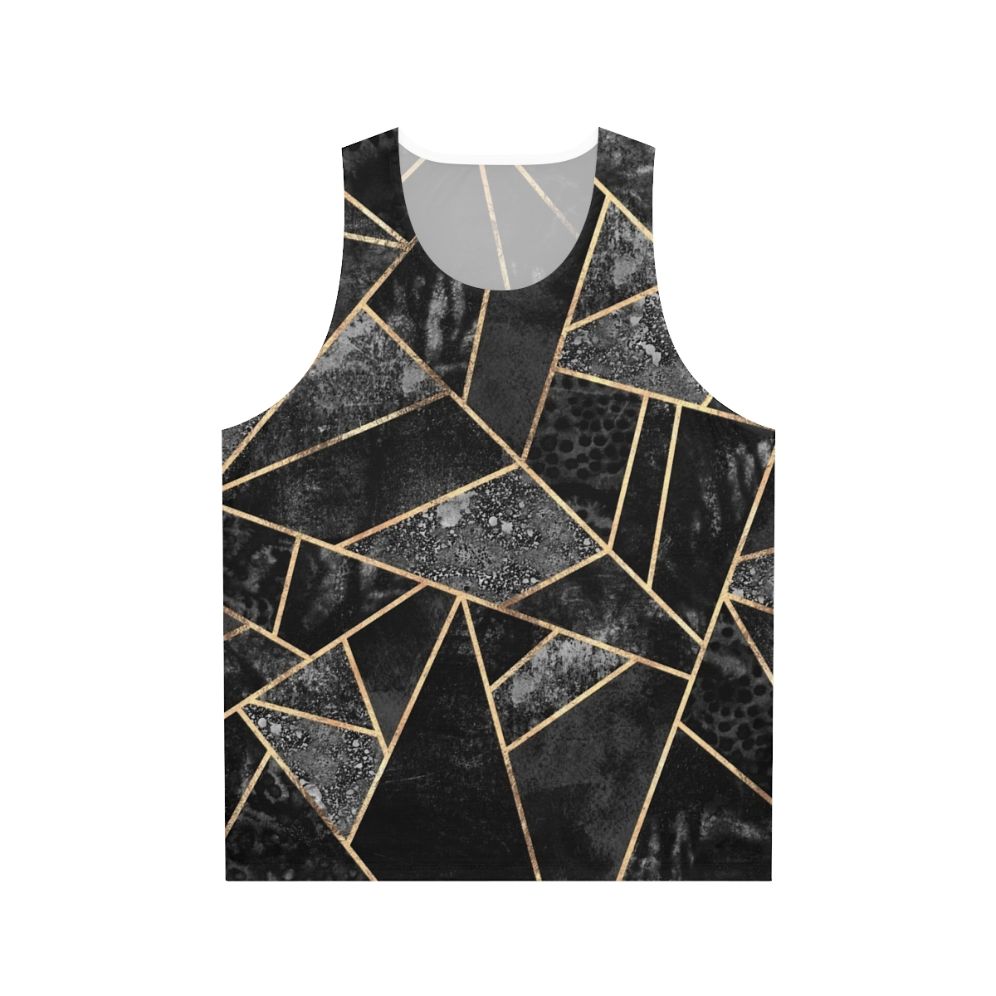Geometric black and gold tank top