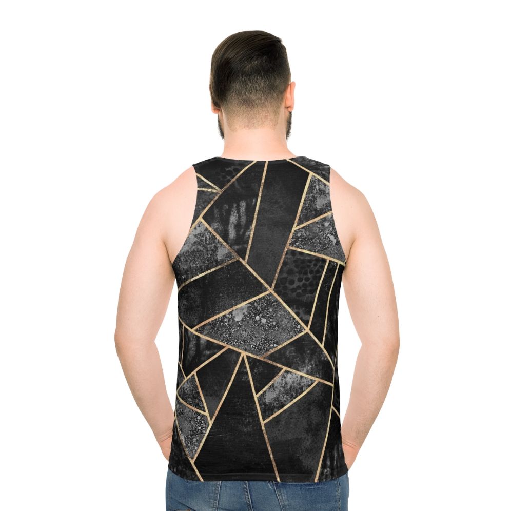 Geometric black and gold tank top