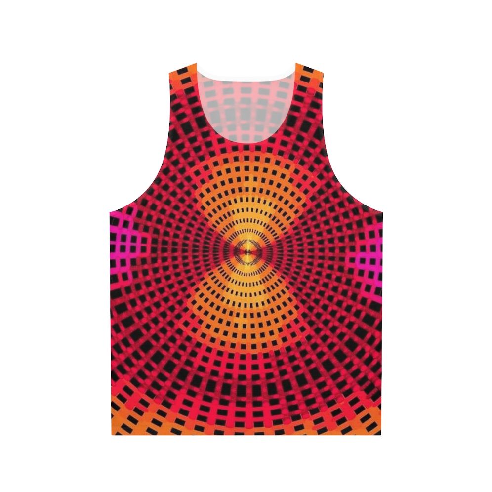 Geometric concentric circle pattern unisex tank top