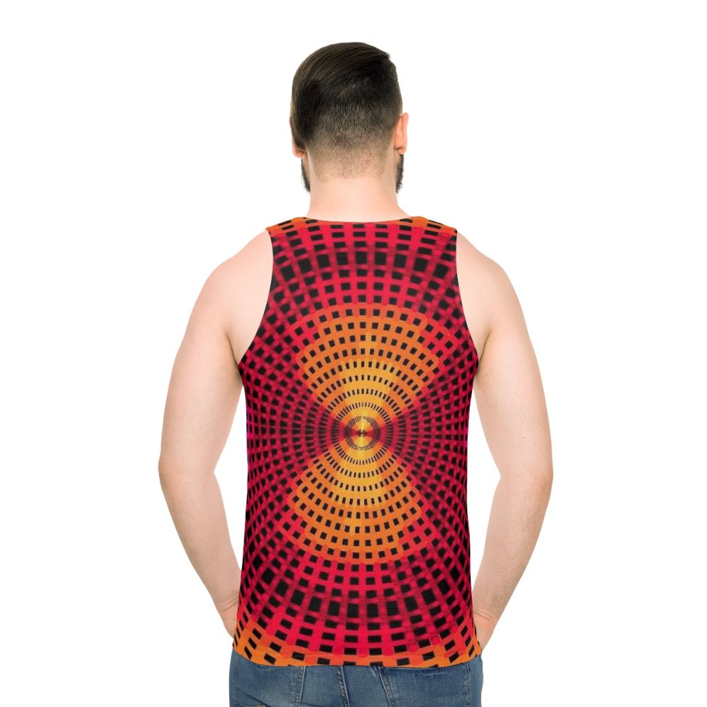 Geometric concentric circle pattern unisex tank top