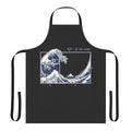 A high-quality kitchen apron featuring a geometric Fibonacci spiral design inspired by the famous "Great Wave off Kanagawa" Japanese ukiyo-e artwork.