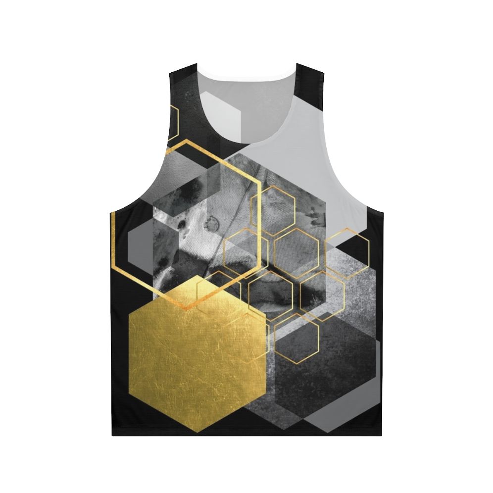 Geometric hexagon pattern unisex tank top