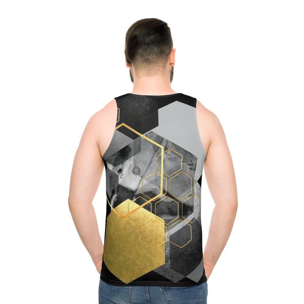 Geometric hexagon pattern unisex tank top