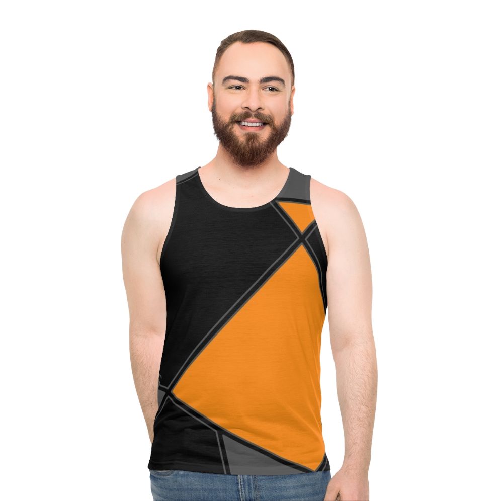 Geometric pattern unisex tank top